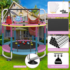 Trampoline for Kids, 60 Toddler Trampoline Indoor Outdoor, 440lbs KidsTrampoline with Enclosure Net, Upgraded Ring Legs with Adj