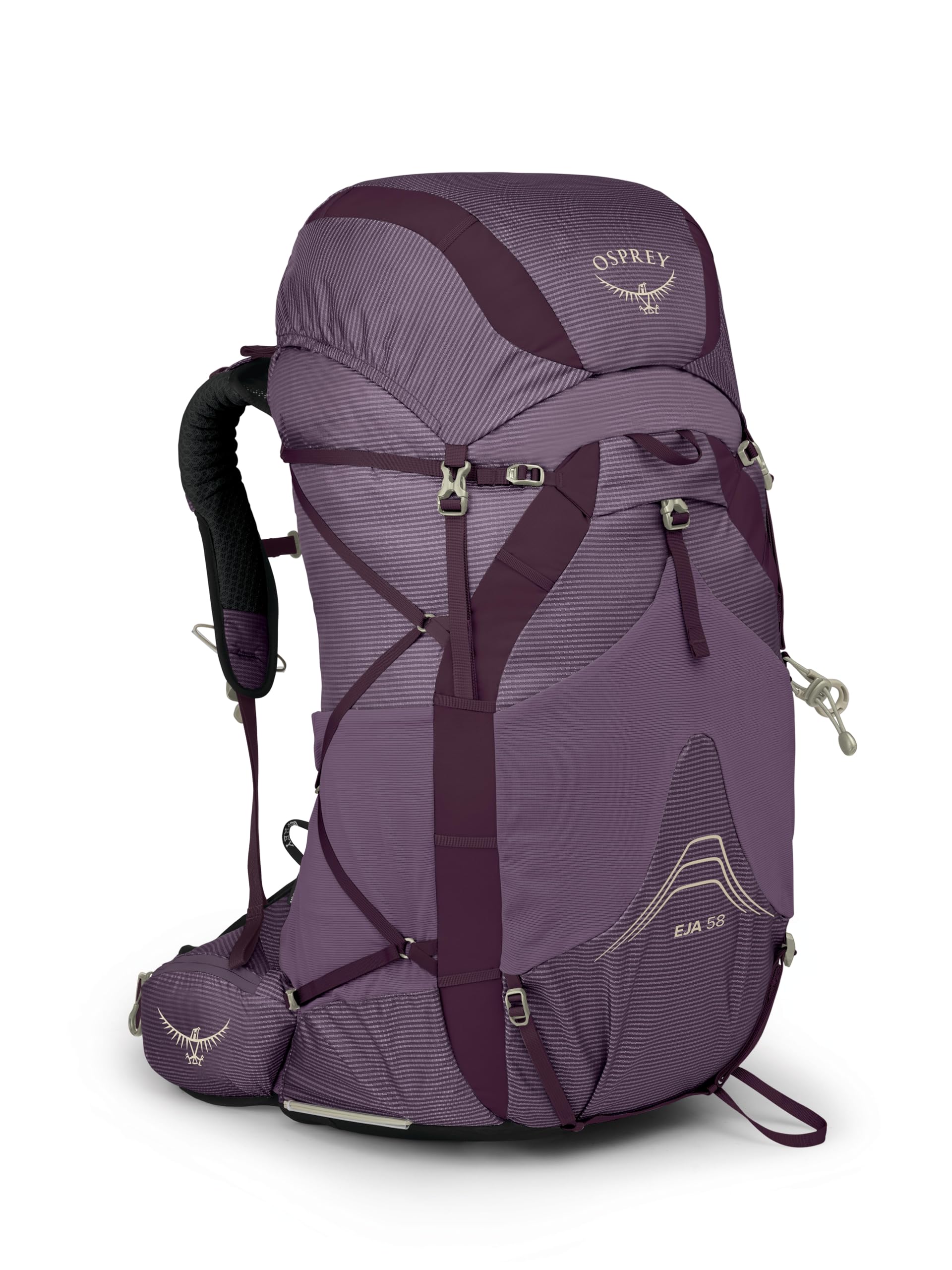 Osprey Eja 58L Womens Ultralight Backpacking Backpack, Purple Dusk, WM/L