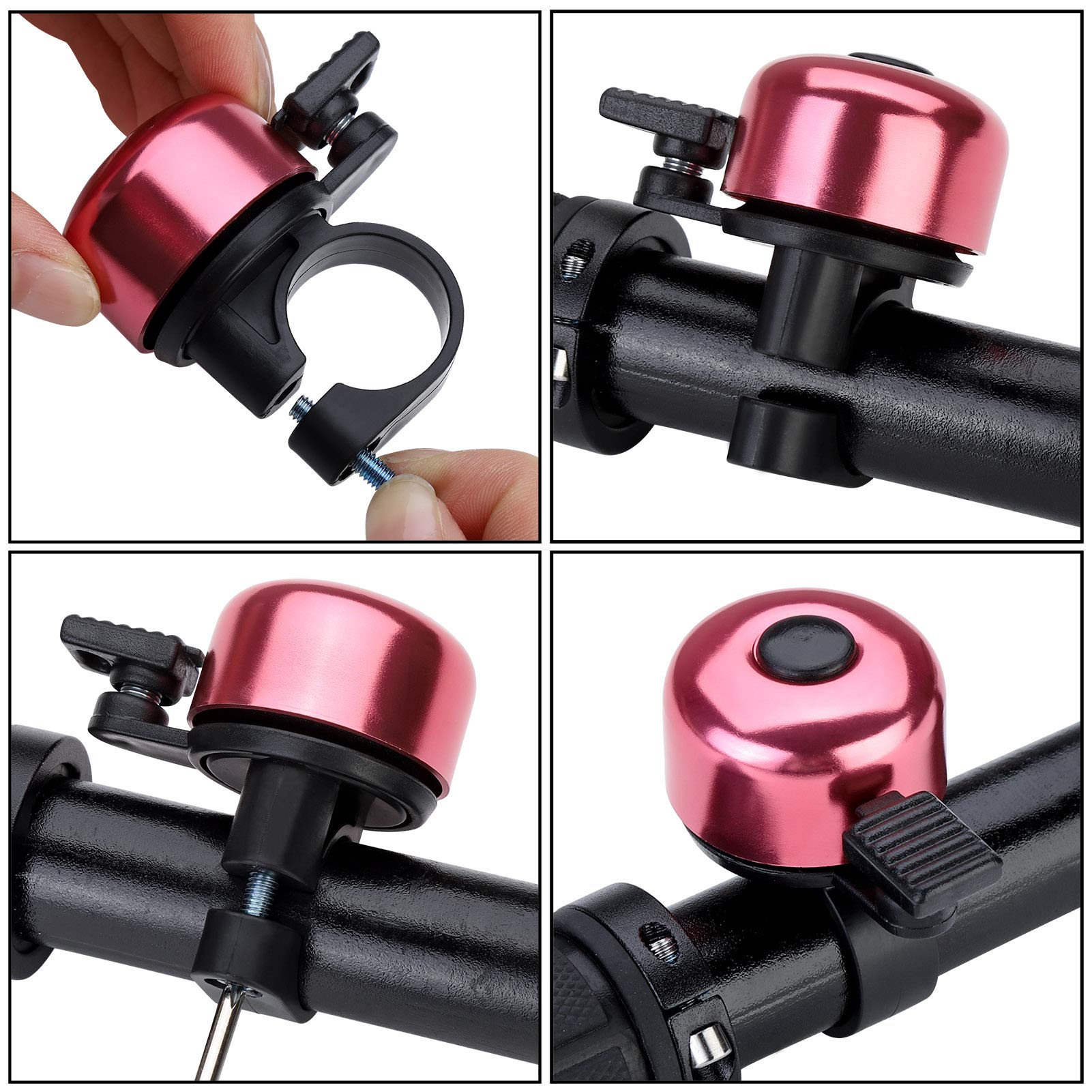Paliston Bike Bell Bicycle Bell Crisp Sound For Adults Kids Boys Girls Pink  Pink