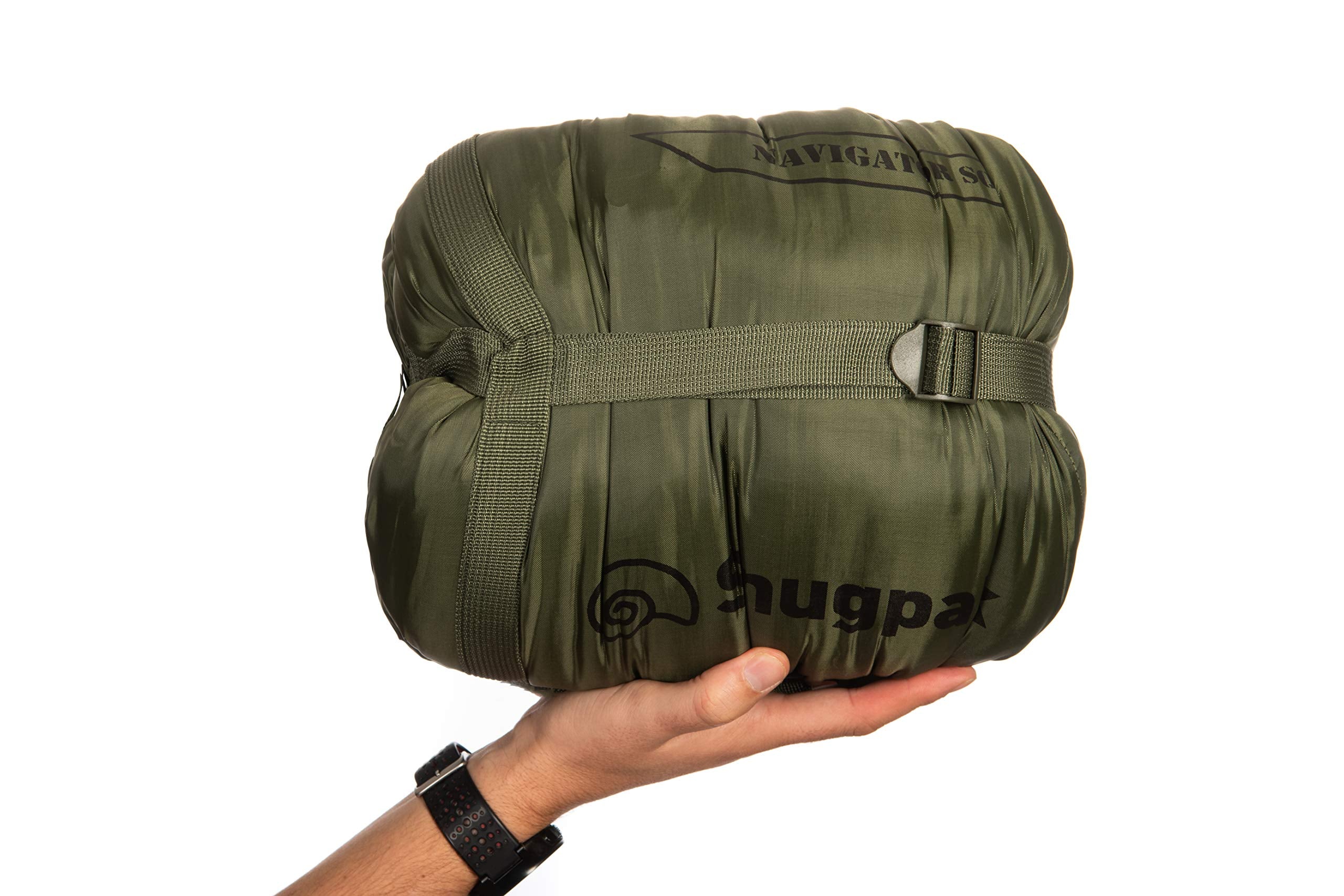 Snugpak Basecamp Ops Navigator Sleeping Bag With Compression Stuff Sack, Right Hand Zip, Olive