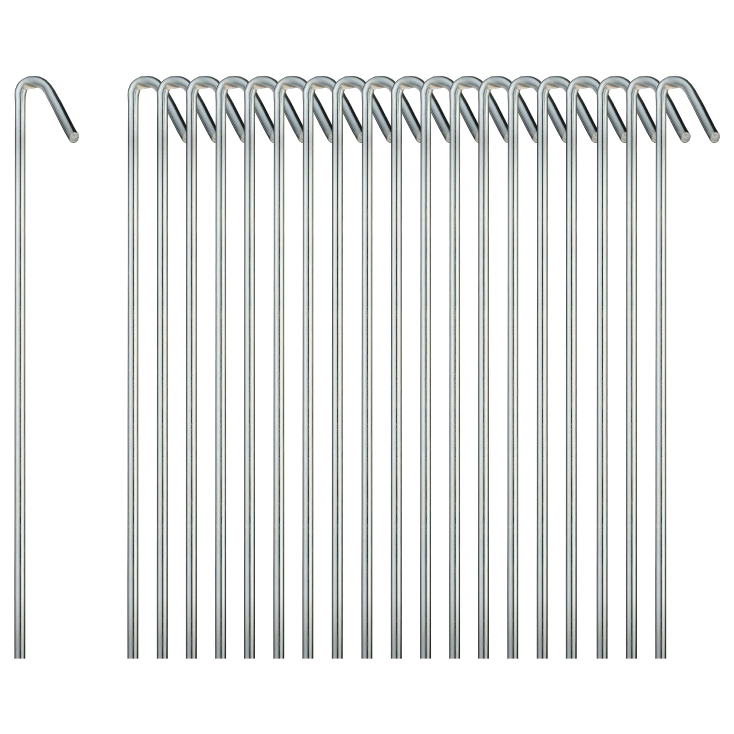 20 Pack Tent Stakes for Outdoor Camping, Heavy Duty Metal, Galvanized Rust-Free Yard Stakes, 20 Garden Edging Fence Hooks, Garde