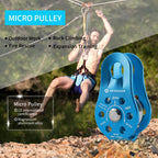 Newdoar Fixed Plate Micro Pulley,26Kn Ce Certified General Purpose Small Aluminum Rope Pulleys For Climbing/Aloft Work/Rappellin