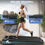 Ancheer Treadmill With Handle Bar, 3.0 Hp Foldable Walking Pad With 12% Incline And Handles, 320 Lbs Capacity-Portable Under Des
