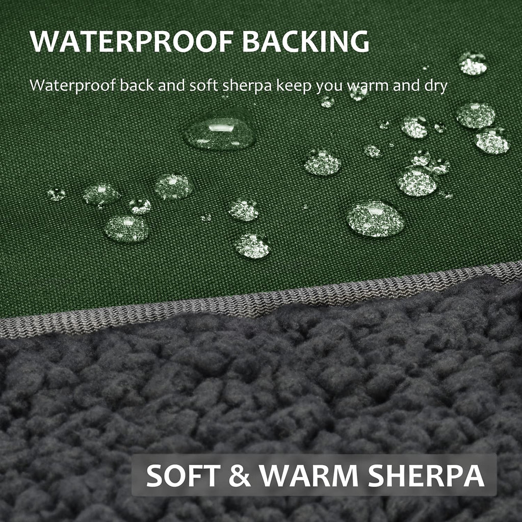 Tirrinia Outdoors Waterproof Throw Blanket, 51      X 59       Sherpa Fleece Stadium Windproof Mat For Boat, Traveling, Camping,