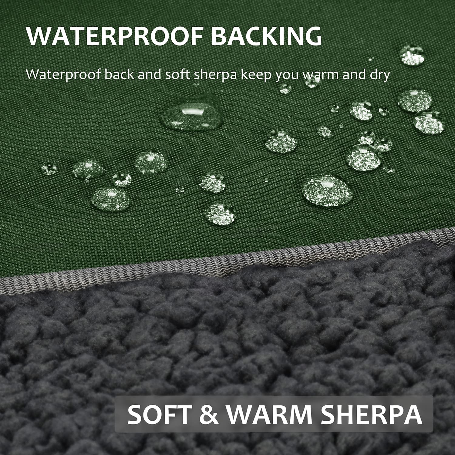 Tirrinia Outdoors Waterproof Throw Blanket, 51      X 59       Sherpa Fleece Stadium Windproof Mat For Boat, Traveling, Camping,
