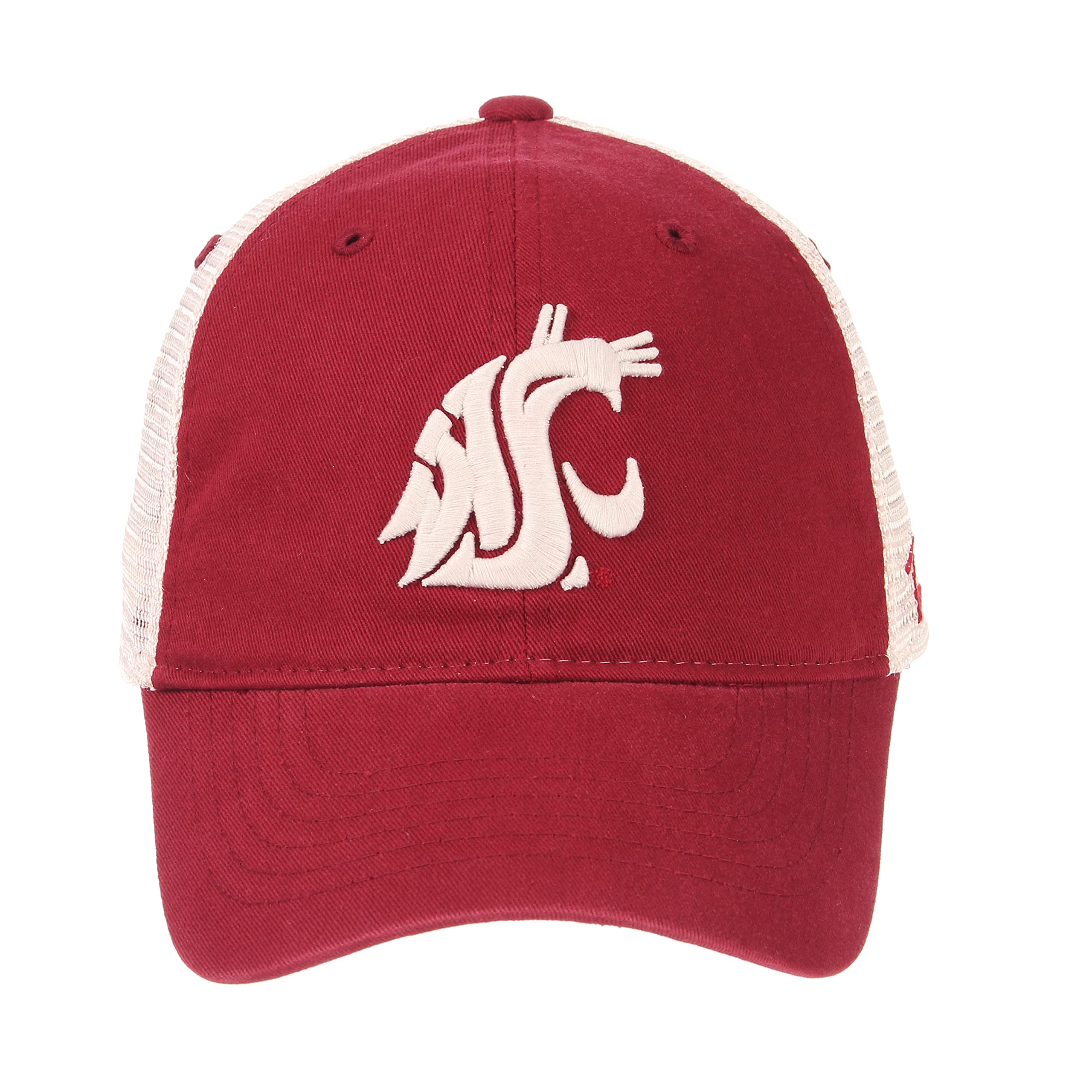 Ncaa Zephyr Washington State Cougars Mens University Relaxed Hat, Adjustable, Team Color/Stone