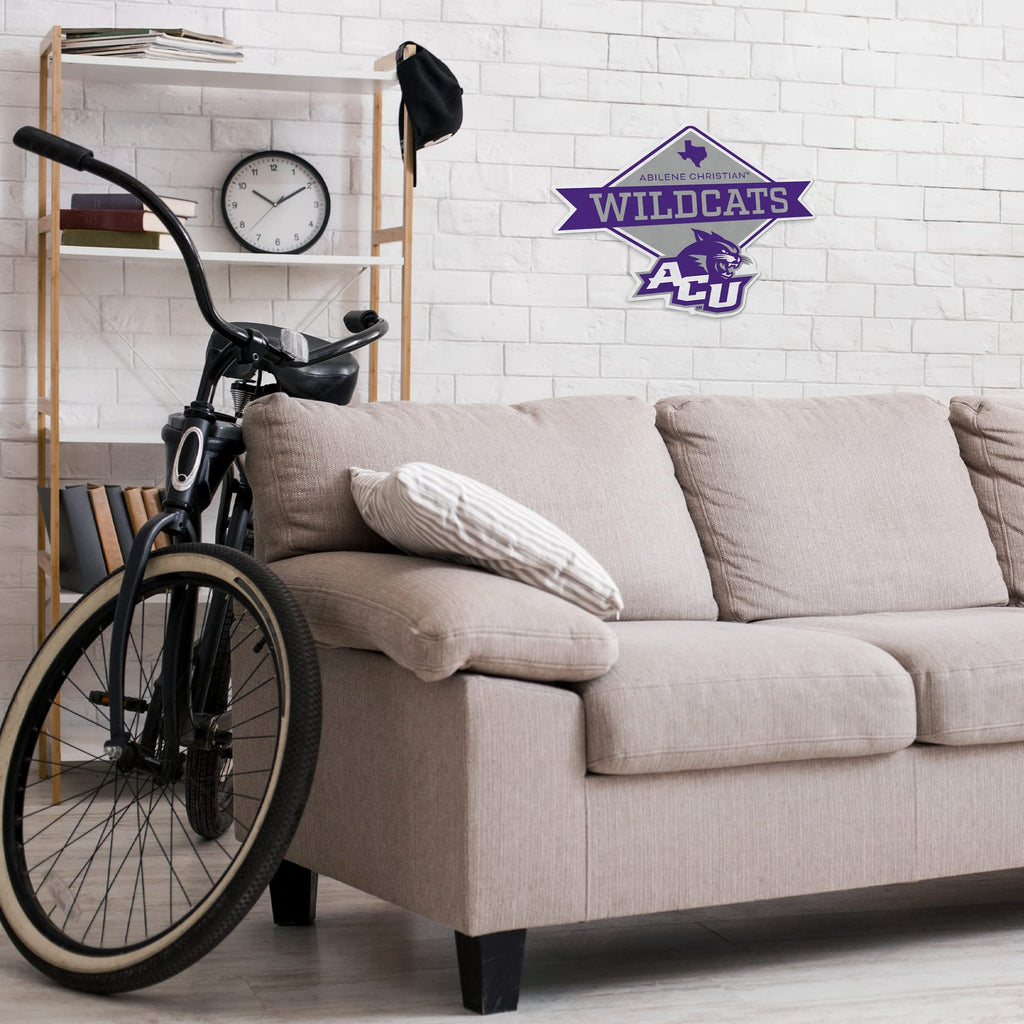 Rico Industries Ncaa Abilene Christian Wildcats Diamond Shape Cut Pennant - Home And Living Room D  Cor - Soft Felt Ez To Hang 2