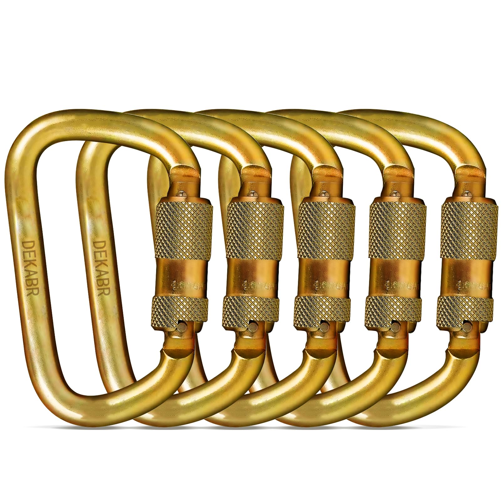 DEKABR Heavy Duty Alloy Steel Auto-Locking Climbing Carabiner - 45KN Twist Lock Carabiner for Rock and Tree Climbing, Quick Rele