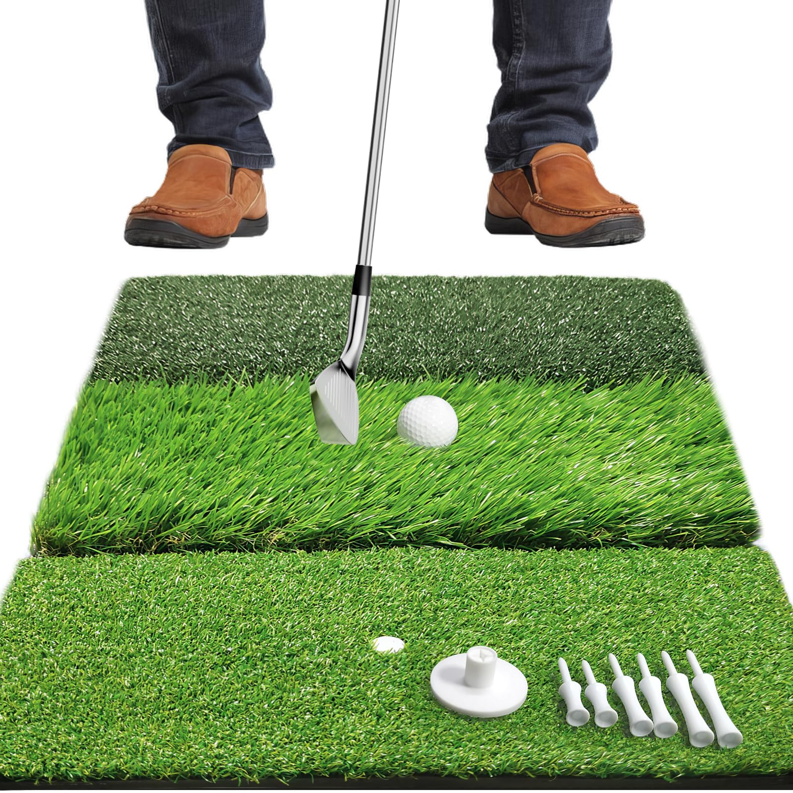 Cosportic Golf Hitting Mat | Golf Training Mat For Swing/Driving/Chipping With Advanced Artificial Turf, Golf Practice Mat 16''X