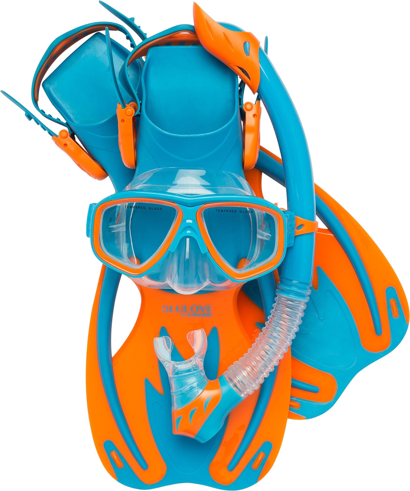 Cressi Rocks Kids Set, Blue/Orange, L/XL