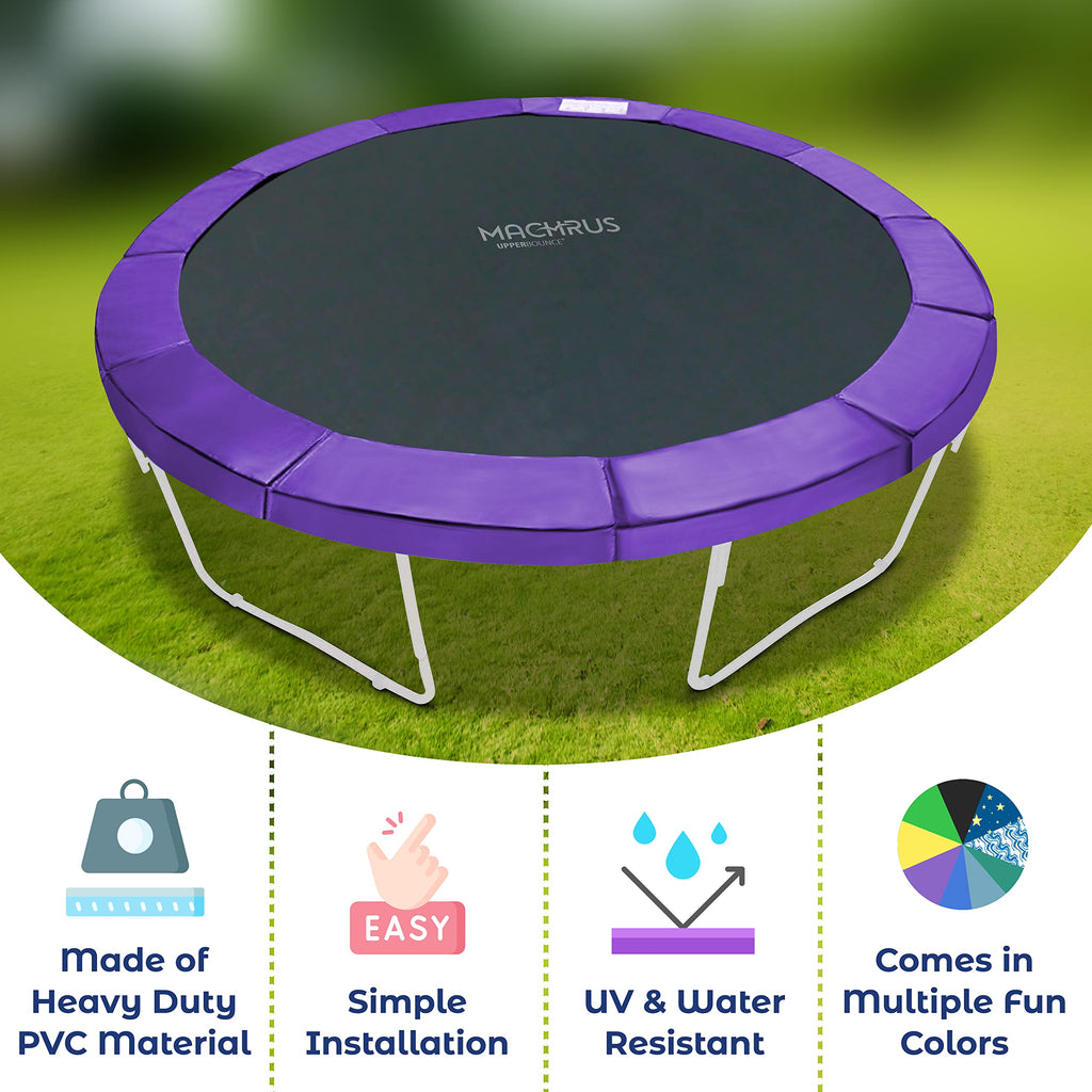 Machrus Upper Bounce Trampoline Replacement Safety Pad 6Ft - 16Ft Round-Trampolines Spring Cover Pvc Trampoline Skirt (Purple, 1