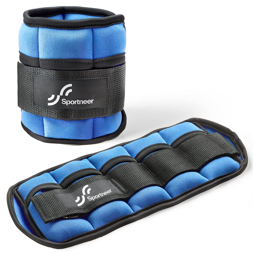 Sportneer Adjustable Ankle Weights Set - 1 Pair (2-10 lbs) Removable Sandbags for Women & Men, Comfortable Neoprene Leg Weights