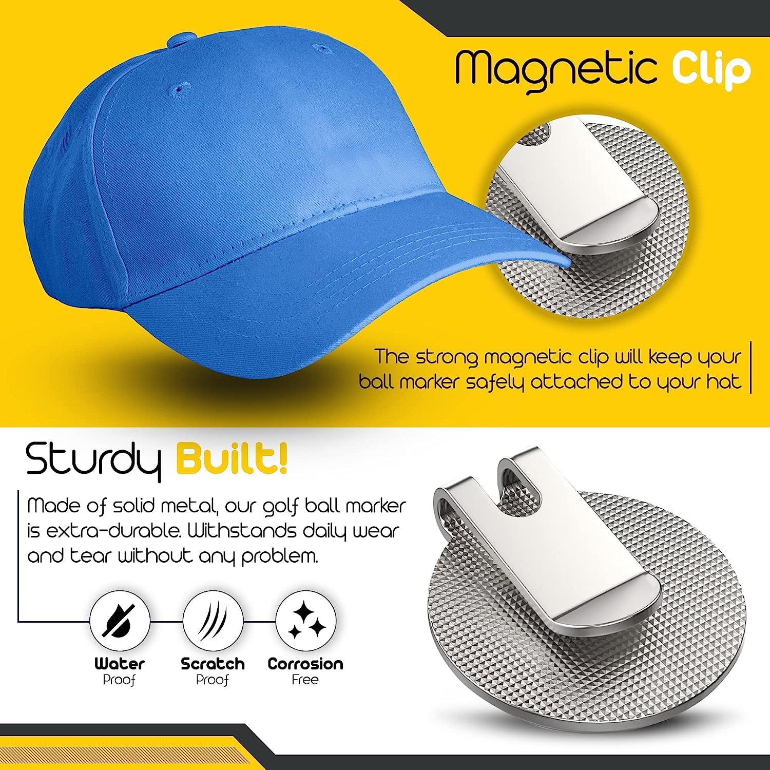 Gilmore Cracker Golf Ball Marker And Magnetic Hat Clip, Plus Bonus Drunk Caddy Golfball Marker - Fun, Unique, And Must-Have Golf
