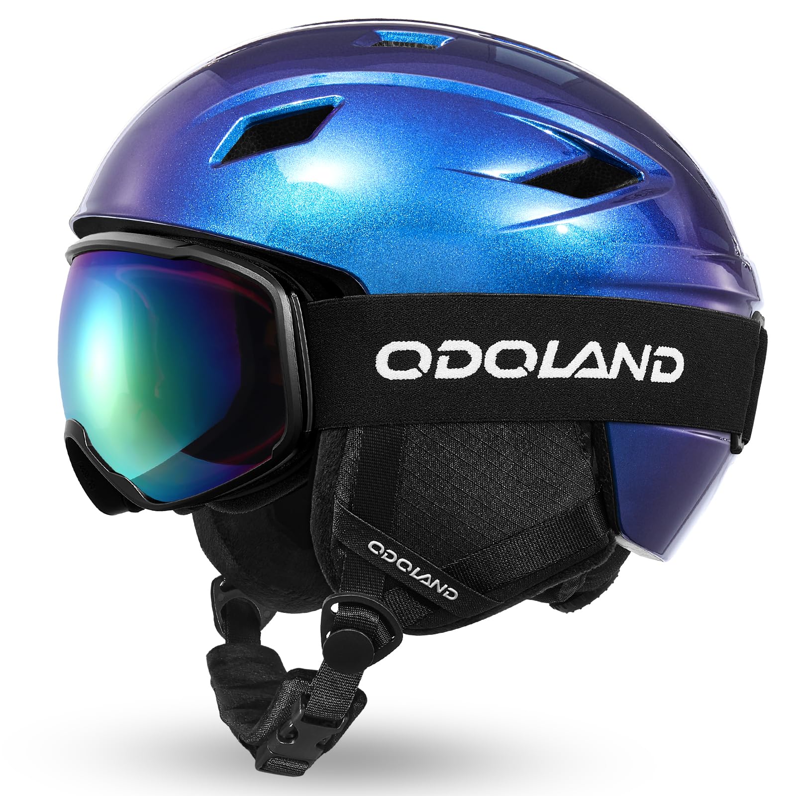 Odoland Ski Helmet and Goggles Set for Adults & Youth, Snowboard Helmet with Goggles - Shockproof Winter Sports Helmet with Prot