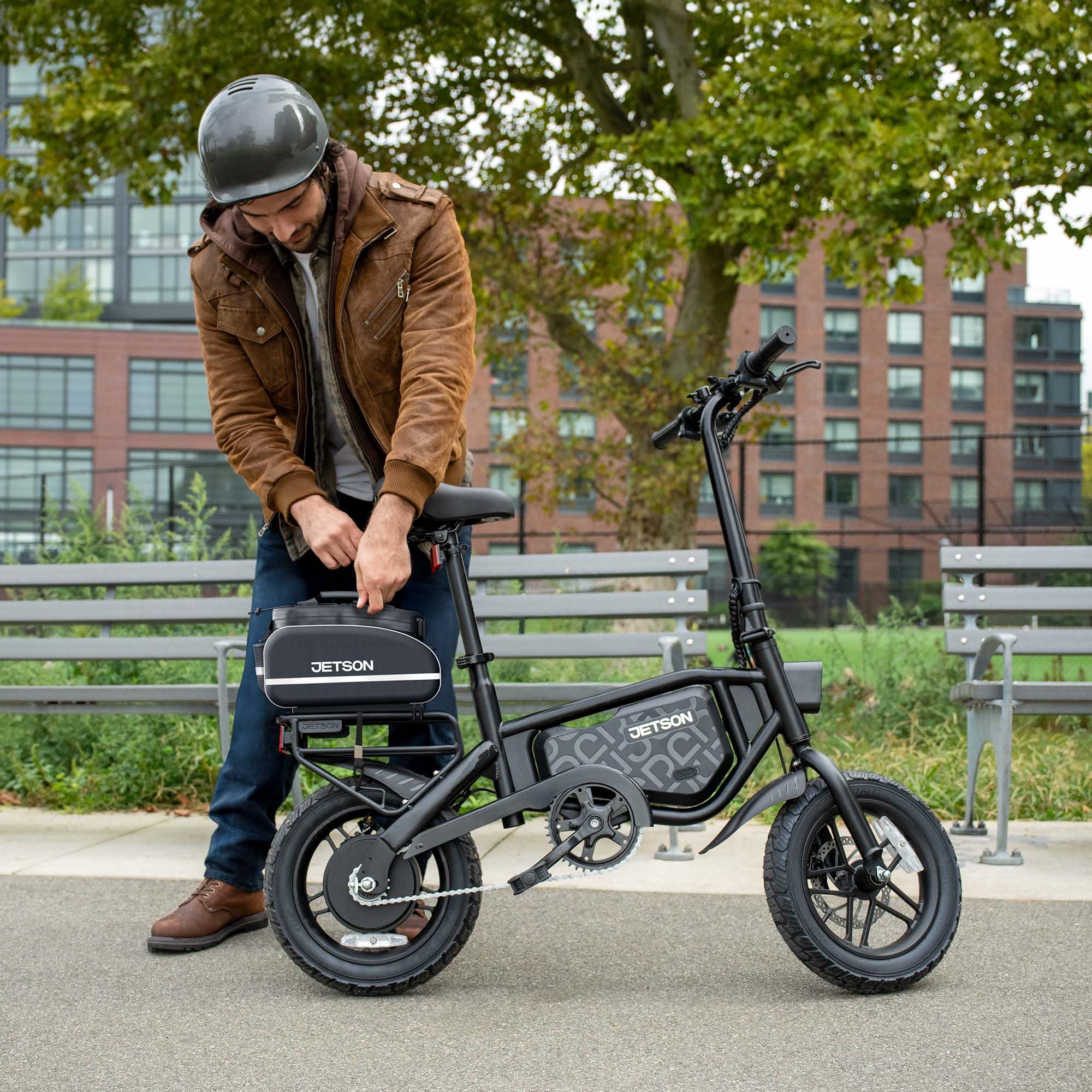 Jetson Bolt Pro Max Electric Bike, Pedal Assist, Foldable, Built-in Carrying Handle, Lightweight Frame, LED Headlight, Cargo Rac