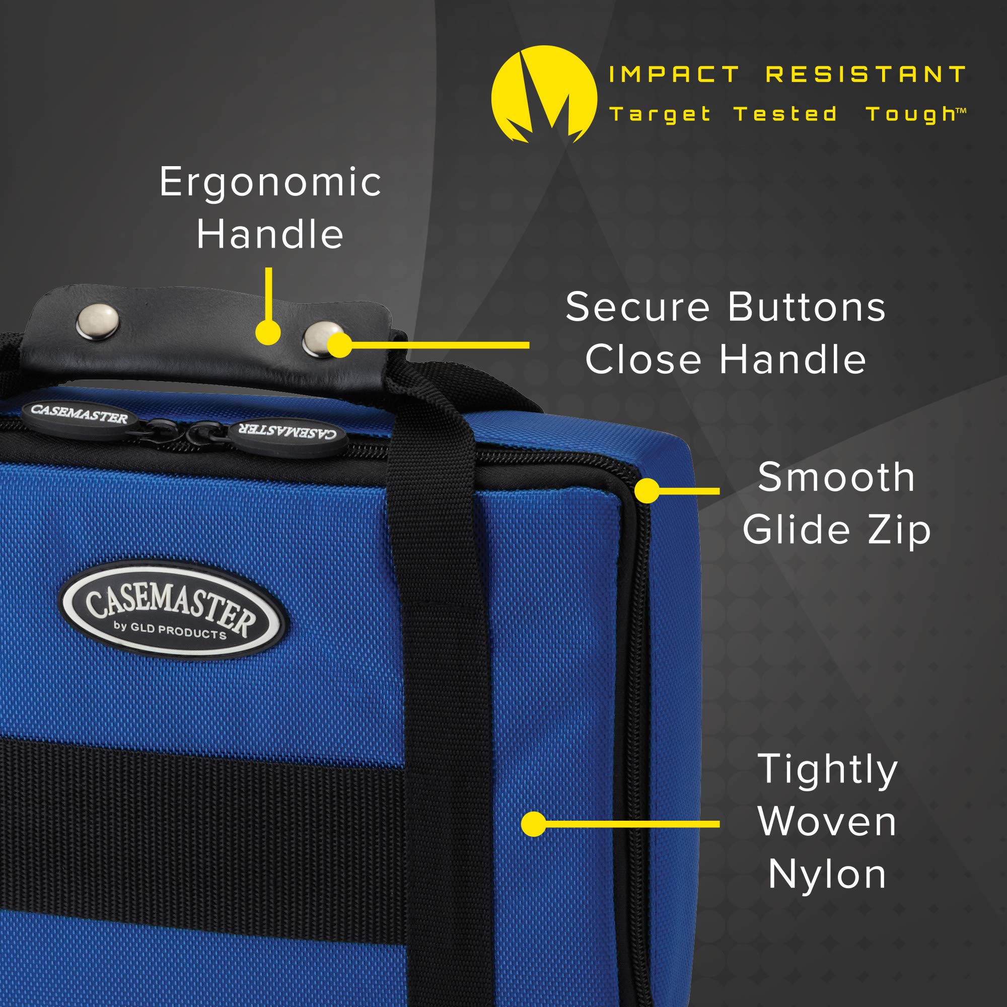 Casemaster by GLD Products Classic Nylon Dart Carrying Case for Steel and Soft Tip Darts, Holds 12 Darts Numerous Other Accessor