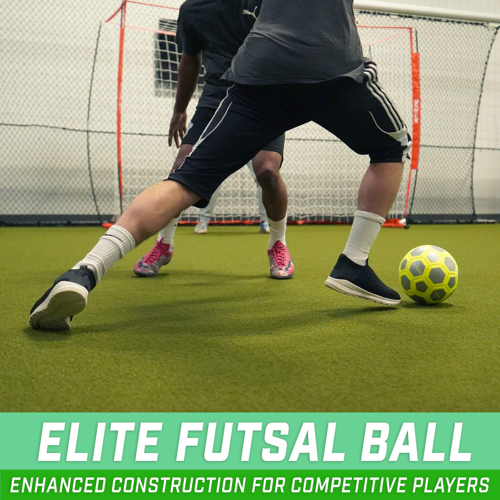 Gosports Elite Futsal Balls - Great For Indoor Or Outdoor Futsal Games Or Practice - Choose Single Or Six Pack - Includes Pump,Y