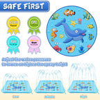 Growsland Splash Pad For Toddlers, Outdoor Sprinkler For Kids, 67'' Summer Water Toys Inflatable Wading Baby Pool Fun Gifts For
