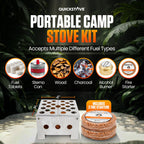 Quickstove Portable Stove With 2 Fire Starters, Lightweight Stainless Steel Wood Burning Stove For Emergency Preparedness, Survi