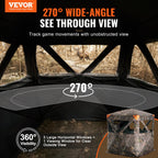 Vevor Hunting Blind, 270 See Through Ground Blind, 1-2 Person Pop Up Deer Blind For Hunting With Carrying Bag, Portable Resilien