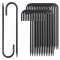 Mswy Rebar Stakes 12 Inch J Hook Ground Stakes Heavy Duty 30 Pack Chain Link Fence Stakes Galvanized Anchors Metal Tent Stakes F