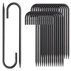 Mswy Rebar Stakes 12 Inch J Hook Ground Stakes Heavy Duty 30 Pack Chain Link Fence Stakes Galvanized Anchors Metal Tent Stakes F