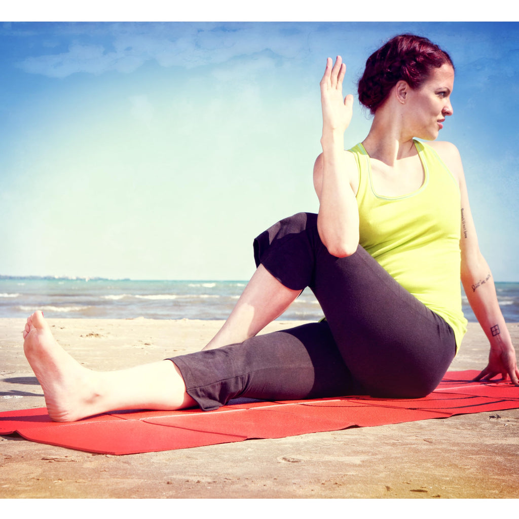 Natural Fitness Roam 72'' Folding Yoga Mat With Non-Slip Traction And Carry Bag To Protect And Keep Compact, 13 X 12.5 X 2.5, Re