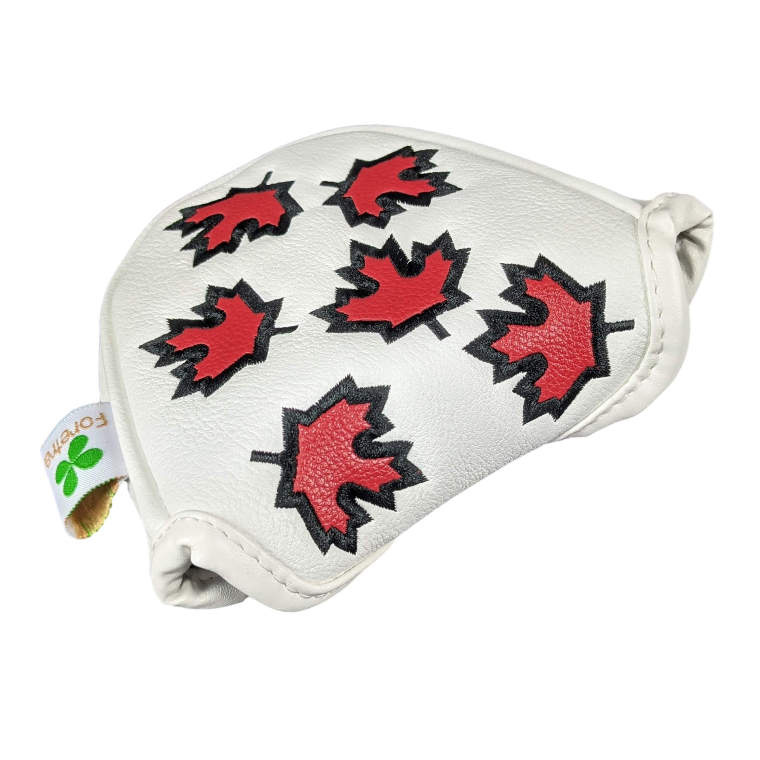 Foretra - Canada Maple Leaf - Golf Putter Headcover Quality Pu Leather Magnetic Closure For Mallet Style Putters Scotty Cameron 