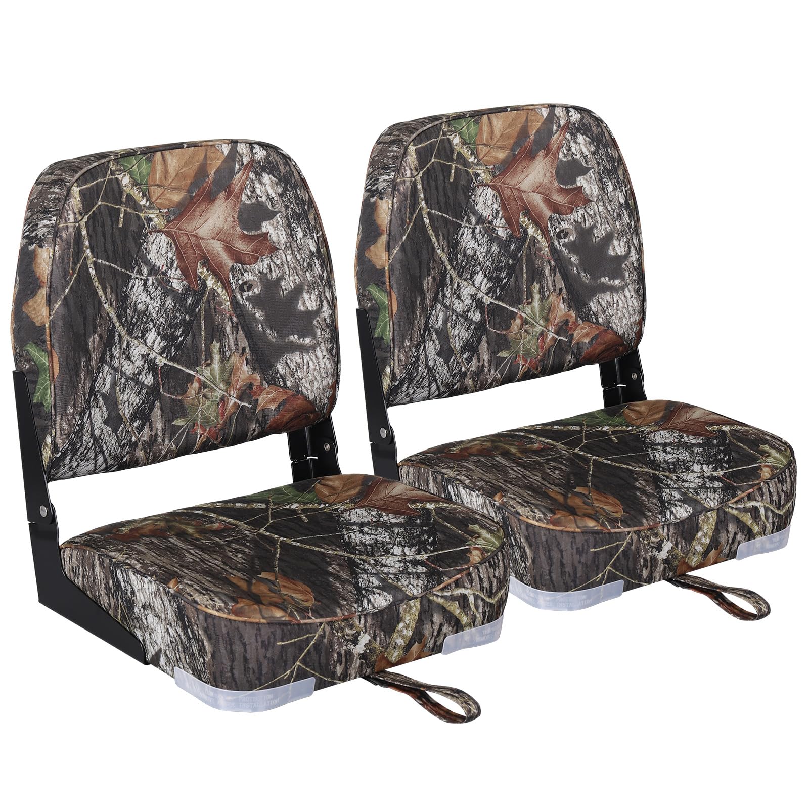 Leader Accessories A Pair Of Camo Folding Fishing Boat Seat 2 Seats (Camo)