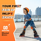 2Pm Sports Torinx Boys Adjustable Inline Skates, Fun Beginner Roller Skates For Kids, Youth, Girls, Men And Women - Orange Large