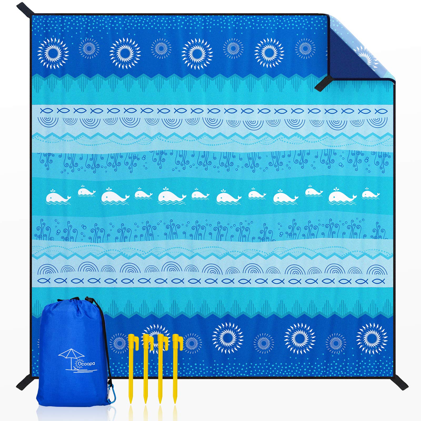 OCOOPA Bohemian Beach Blanket Waterproof Sandproof, 10X 9 Extra Large, Soft and Durable, Sand Free, Light Weight and Portable,