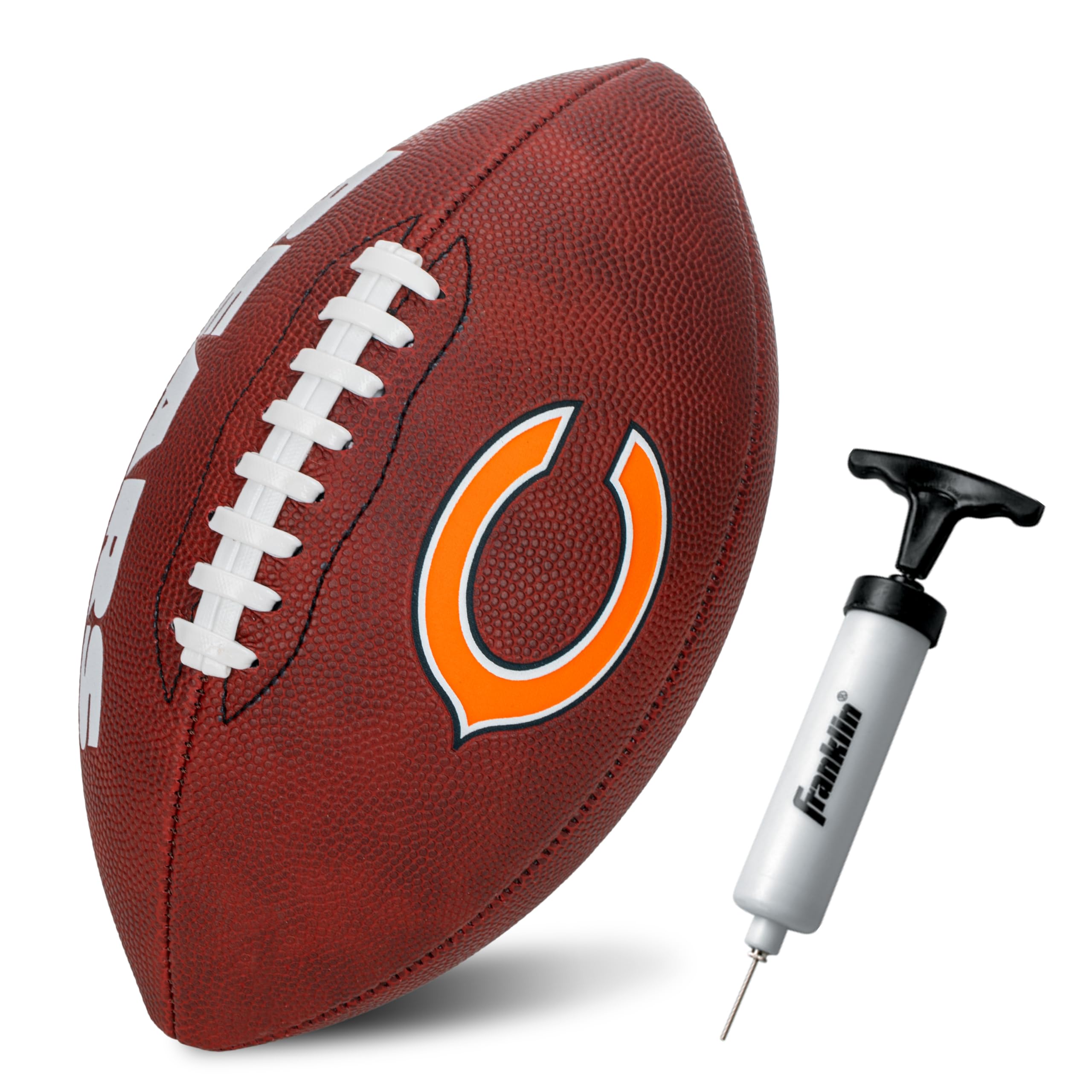 Franklin Sports NFL Chicago Bears Football - Youth Junior Size Football for Kids - Official NFL Team Logo + Colors Youth Ball - 