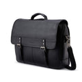 Samsonite Classic Leather Flapover Luggage Messenger Bag, Black, One Size