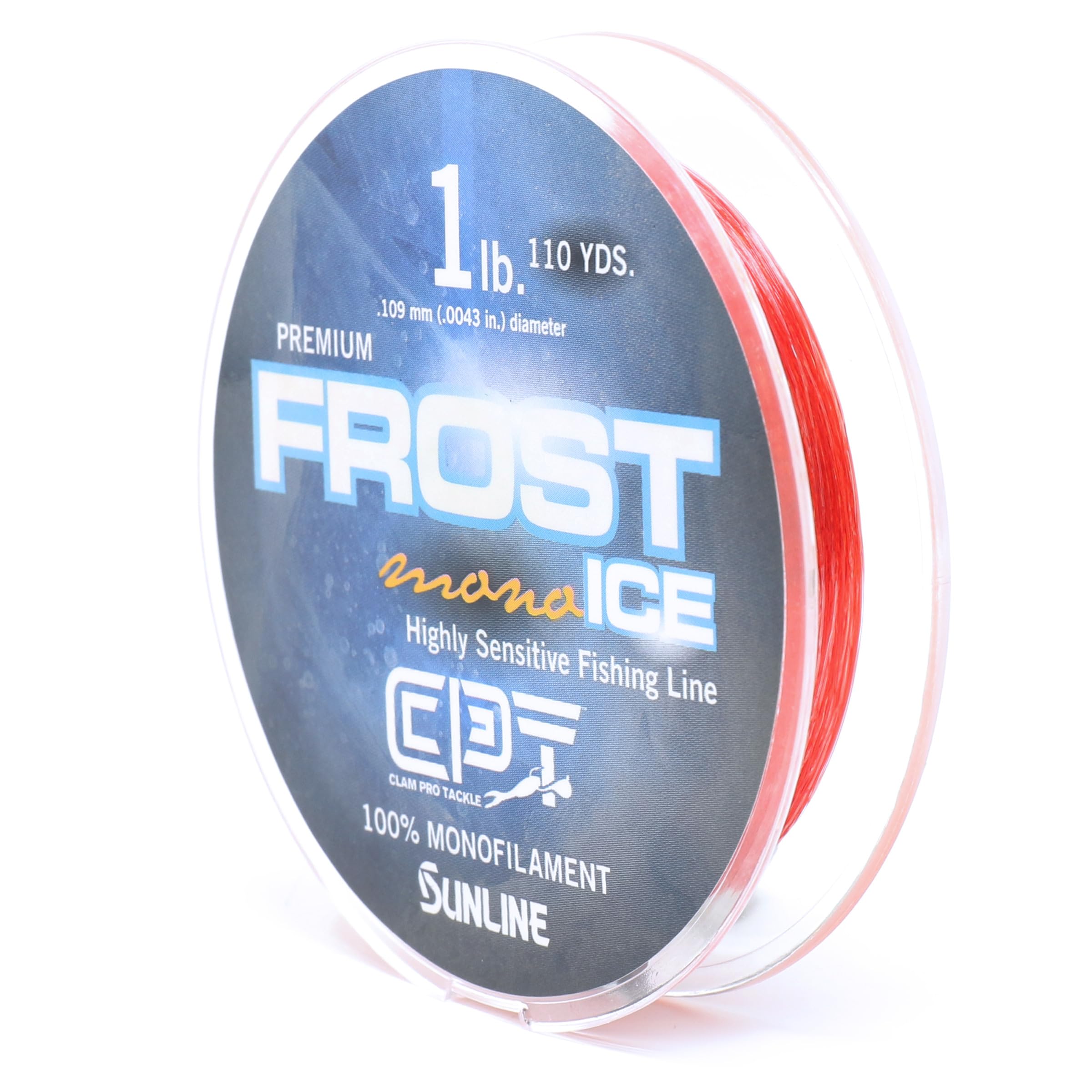CLAM Pro Tackle 14432 CPT Frost Line Monofiliment - 2lb - Metered (Red/Clr) - 110 Yard