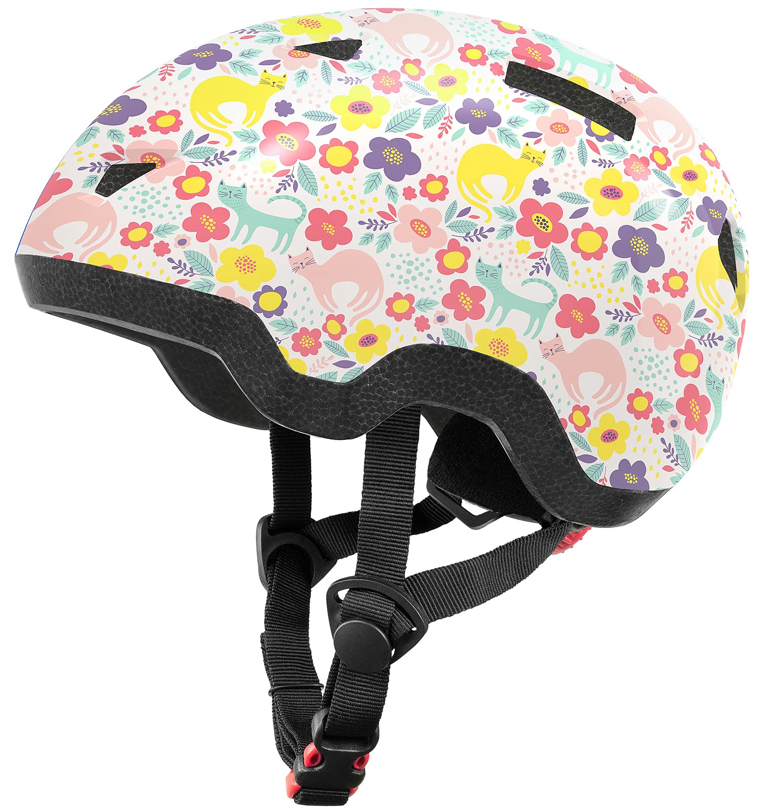Toddler Bike Helmet For Boys And Girls, Adjustable Kids Helmets From Infant/Baby To Children, 1/2/3/4/5/6/7/8 Years Old(Flower K