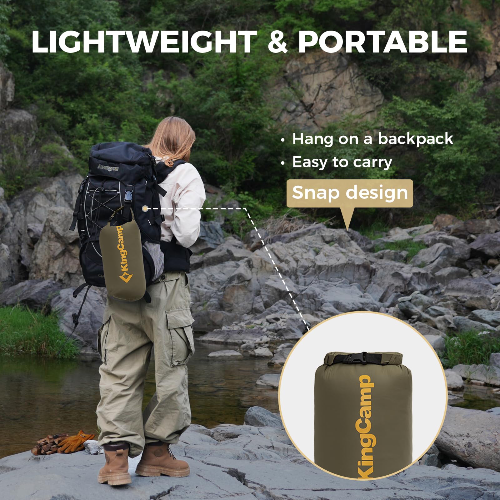 Kingcamp Ultralight Camping Blanket, Packable Down Alternative Puffy Wearable Blankets Weatherproof Warm Package Quilt With Snap