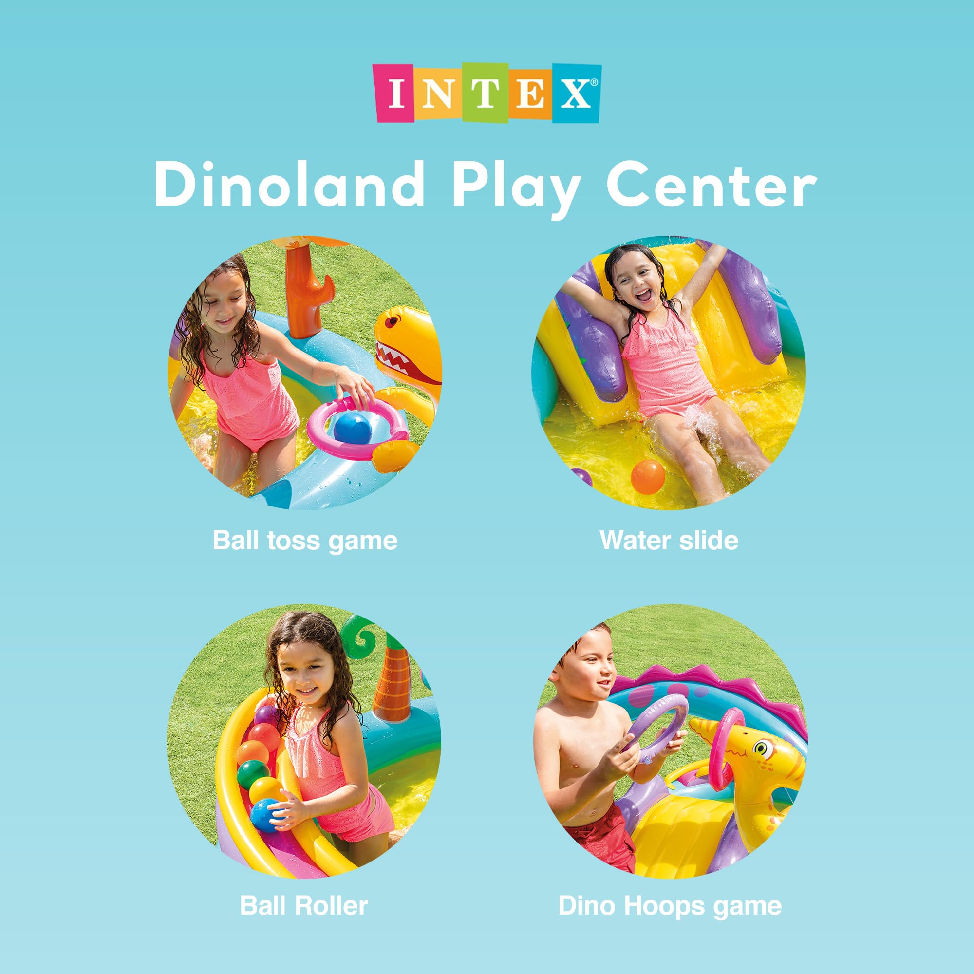 Intex Dinoland Inflatable Play Center, 119In X 90In X 44In, For Ages 2+