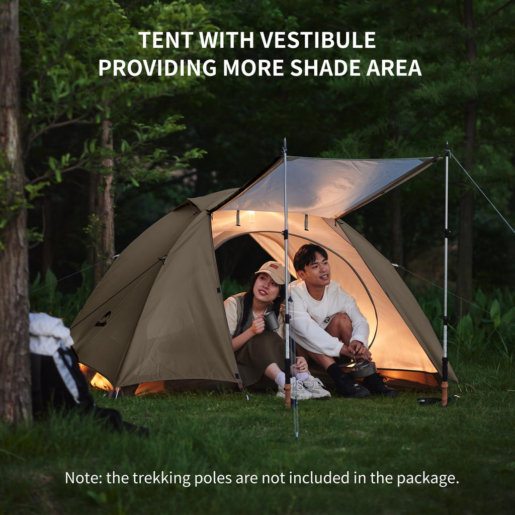 Naturehike P Series 2 Person Tent For Camping, 3 Season Lightweight Backpacking Tent, Double Layer Easy Set Up Ultralight Two Pe