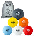 Marv Balls - Velo Set (Soft Shell Plyo Baseball) Original Plyo with Seams Velocity Development Set - 6 Weighted Baseballs