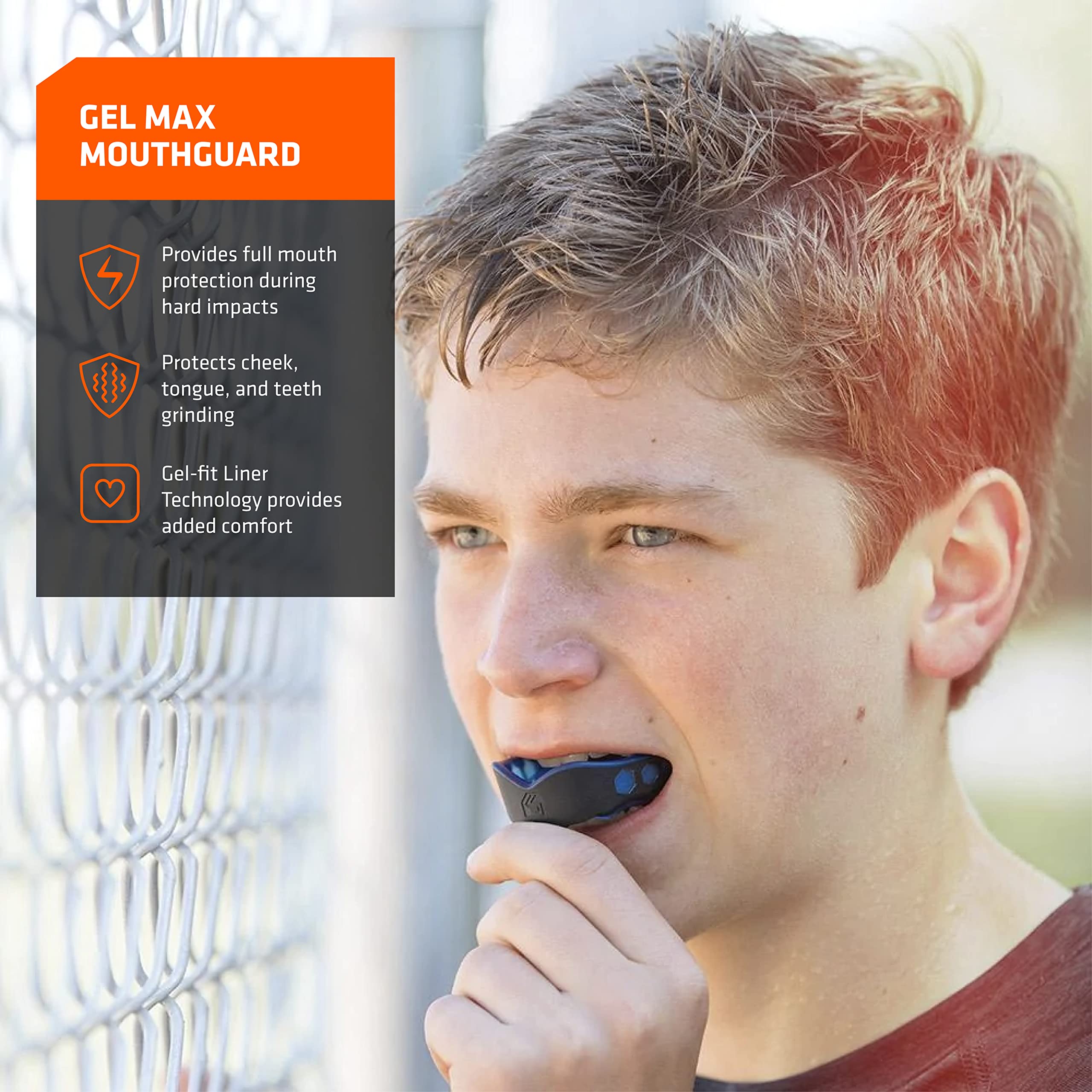Shock Doctor Unisex Child Flavored Gel Max Flavor Fusion Mouthguard, Lemonlime, Youth Us