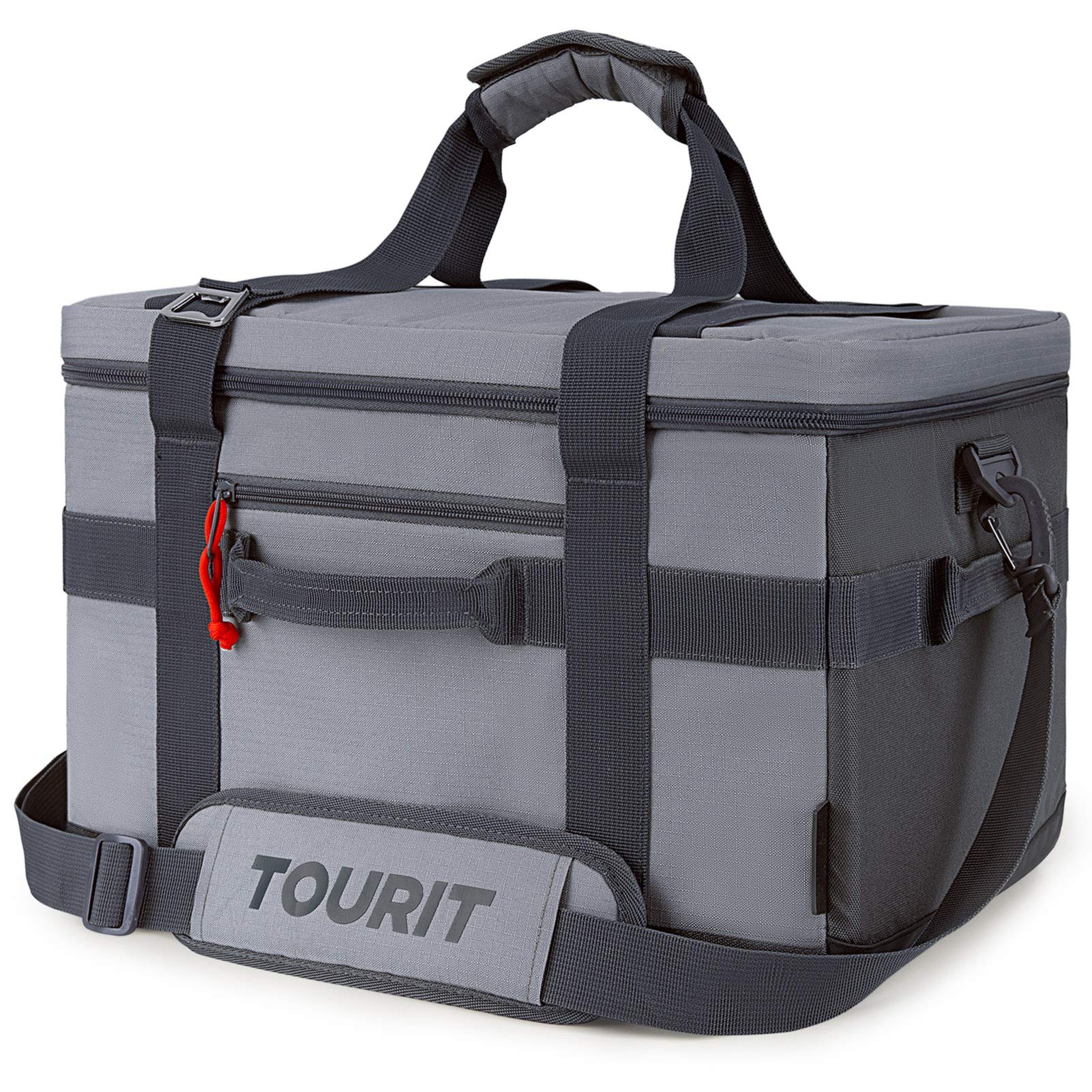 TOURIT Insulated Collapsible Cooler Bag, 48-Can 32L Large Soft Cooler for Picnic, Beach, Work, Travel, Grey
