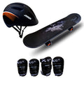 jaspo Vinyl Power Kids 26 X6  Inches Fiber Skateboard And Helmet, Knee&Elbow Guard For Beginners Boys&Girls (6 Years&Above) (Bla