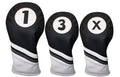 Majek Golf Headcovers Black And White Leather Style 1, 3, X Driver And Fairway Head Covers Fits 460Cc Drivers