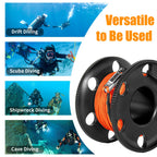 100Ft Scuba Diving Reel, Aluminum Alloy Large Scuba Spool Finger Reel With Double-Ended Bolt Snap Clip For Underwater Scuba Divi