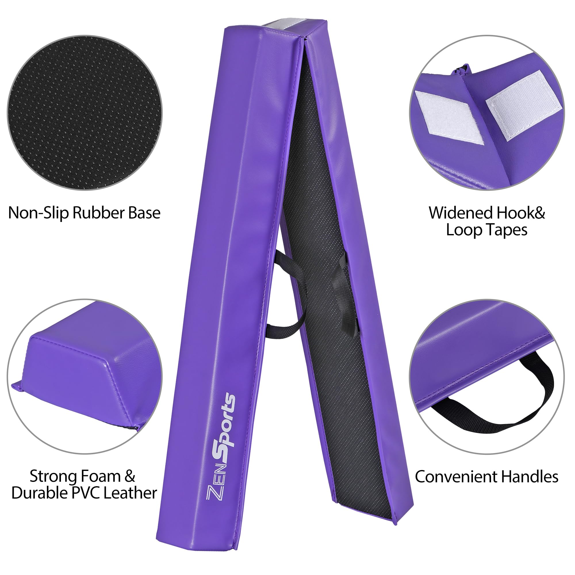 Zeny 6Ft Folding Gymnastics Balance Beam Foam Floor Balance Beam Bar With Anti-Slip Base Walking Beams Home Gymnastics Equipment