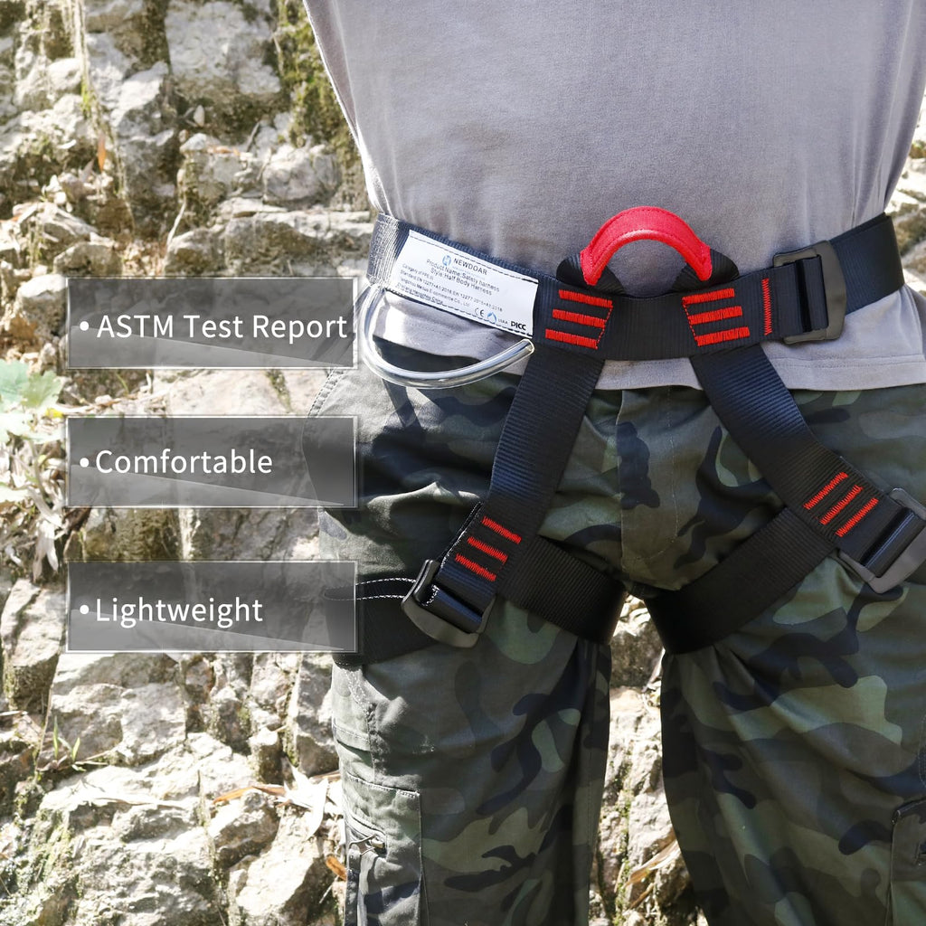 Newdoar Adjustable Thickness Climbing Harness,Ce Certification Wider Half Body Harness For Rock Rappelling Fire Rescuing Tree Cl
