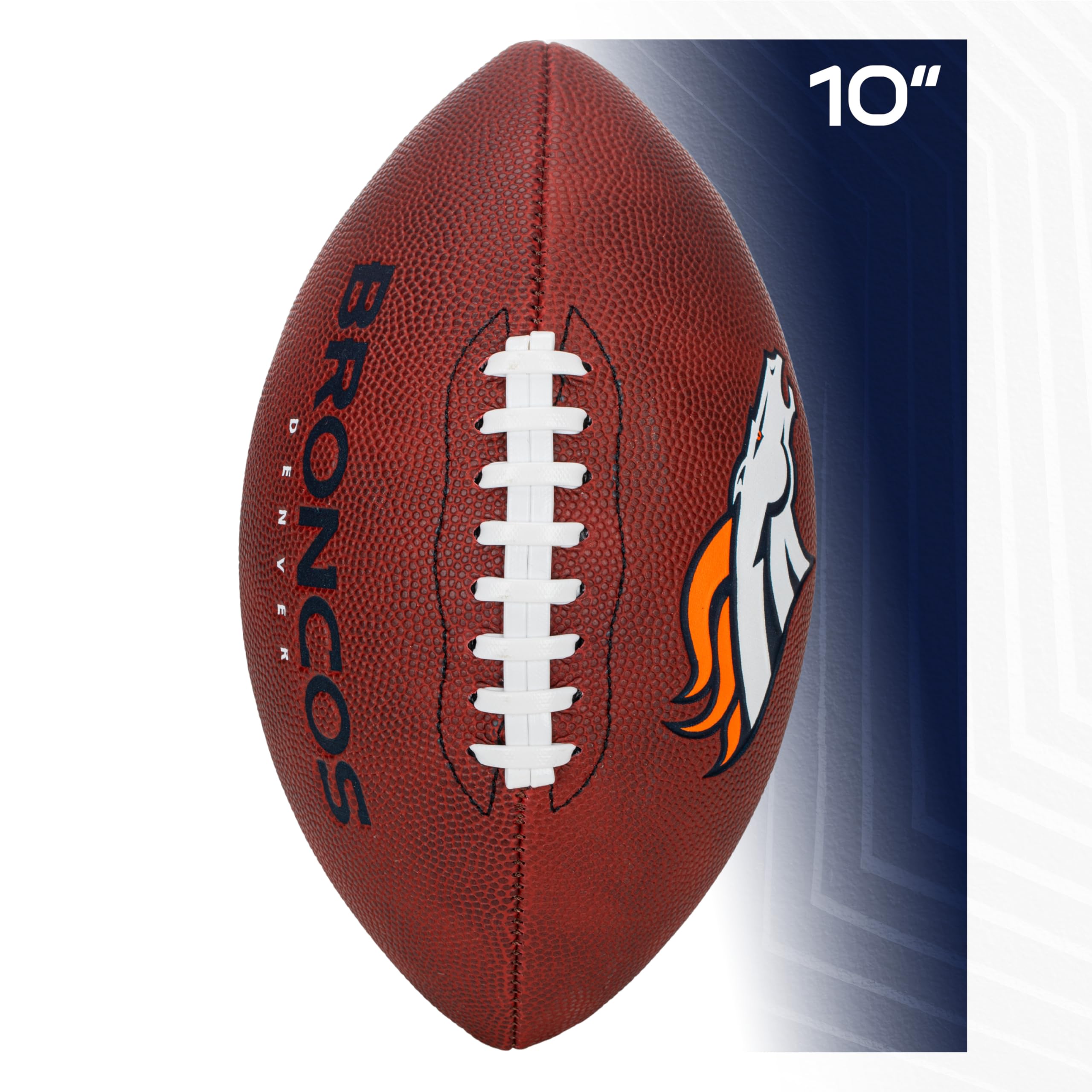 Franklin Sports Nfl Denver Broncos Football - Youth Junior Size Football For Kids - Official Nfl Team Logo + Colors Youth Ball -