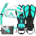 HH HHAO SPORT Kids Mask Fins Snorkel Set Snorkeling Packages, with Diving Mask, Snorkel, Adjustable Swim Fins, Mesh Bag, Anti-Fo