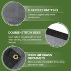 Windscreensupplyco 60-70 12 Ft X 16 Ft Mesh Tarpshade Cloth 9-Needle Knitted Heavy Duty Black With Grommets For Green House, Gar