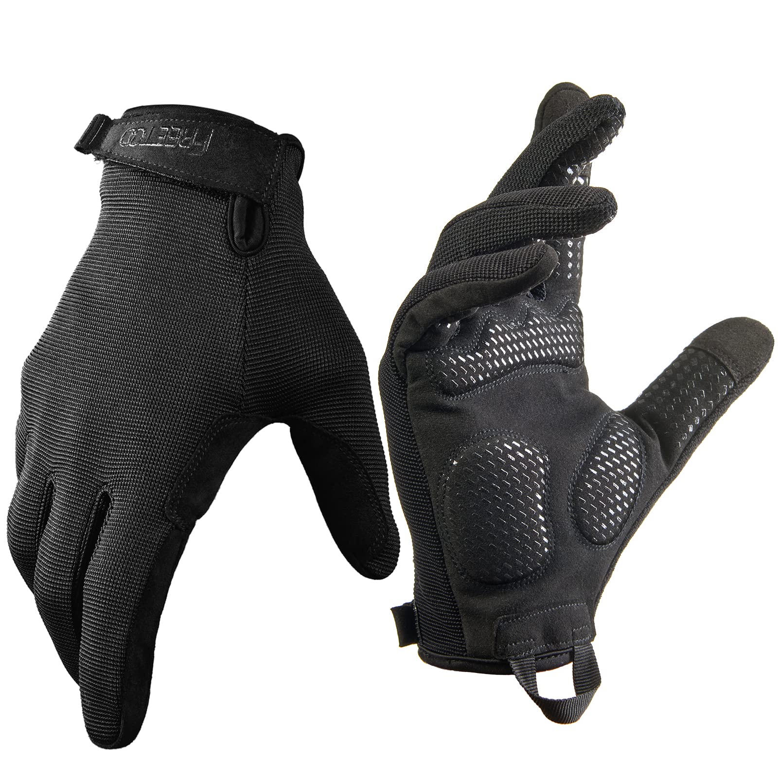 Freetoo Full-Finger Workout Gloves For Men, [Excellent Grip] [Palm Protection] Padded Weightlifting Gloves Lightweight Gym Glove
